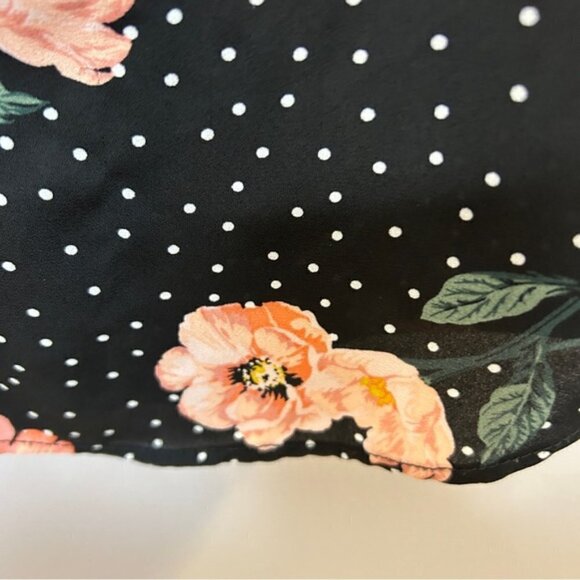 Torrid Harper Floral Polka Dot Sleeveless Blouse 3X Black Peach Tiny Flaw - Picture 10 of 14